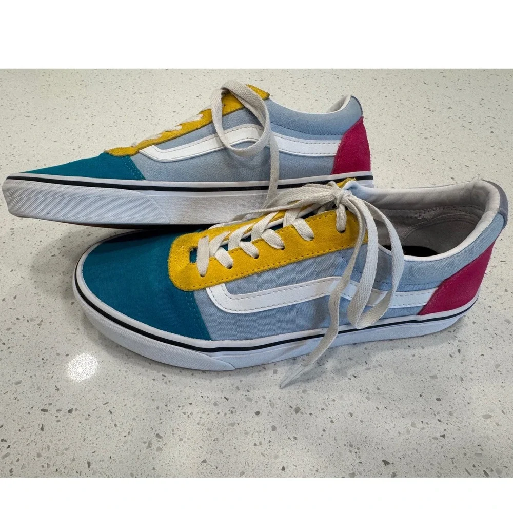 Vans Ward Sneakers Women 9.5 Multi Color Excellent Retro Skate Shoes